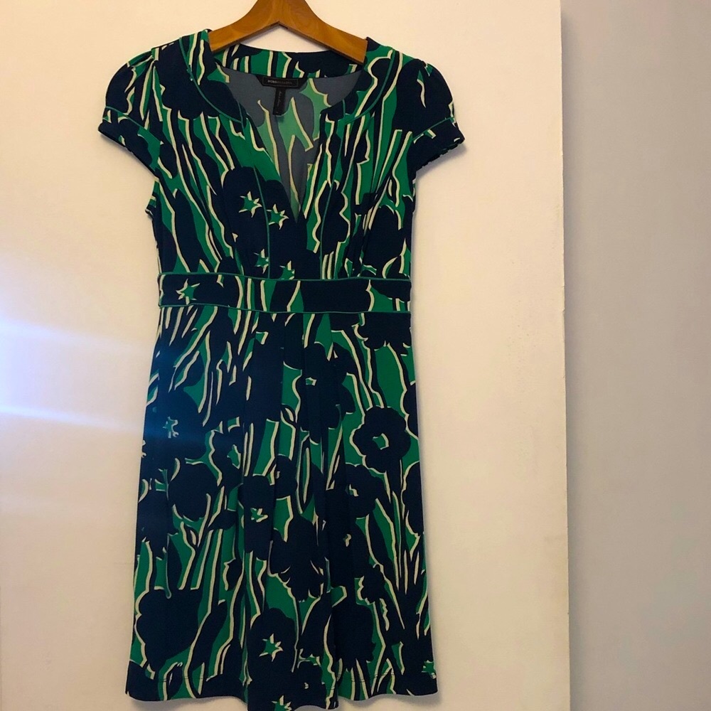 BCBG Max Azria Blue & Green Floral Mini Dress